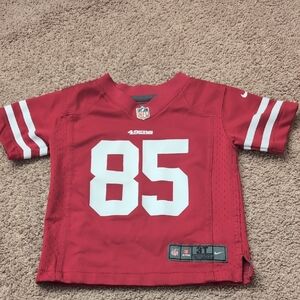 Nike Red and White 49ers Kittle Jersey